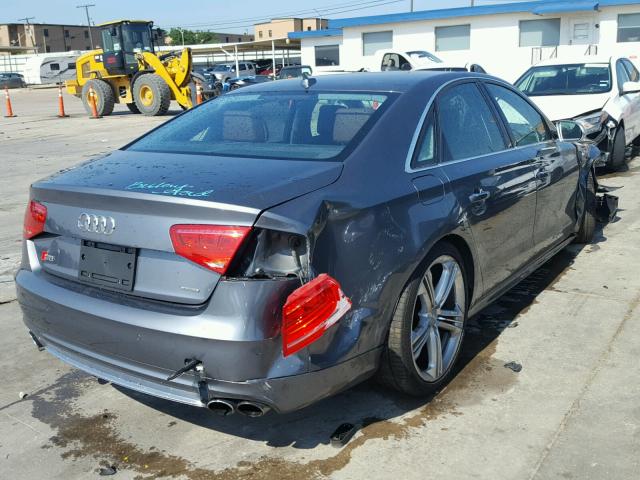 WAUD2AFD9EN011193 - 2014 AUDI S8 QUATTRO GRAY photo 4