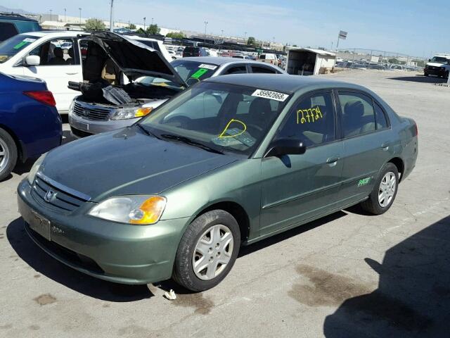 1HGEN26593L000346 - 2003 HONDA CIVIC GX GREEN photo 2