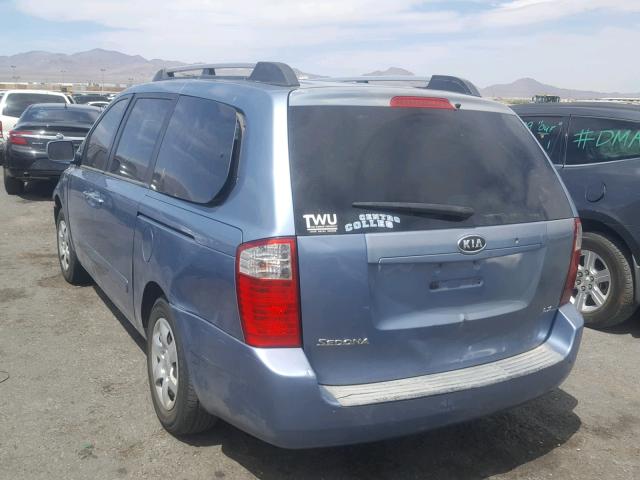 KNDMB233076107859 - 2007 KIA SEDONA EX BLUE photo 3