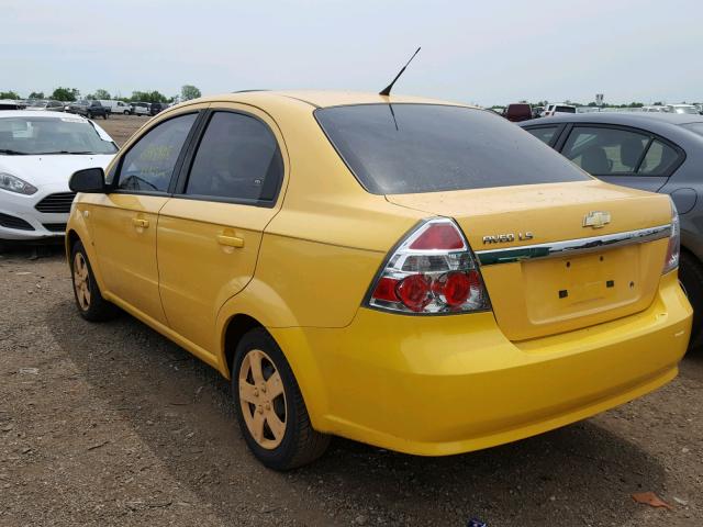 KL1TD56617B128974 - 2007 CHEVROLET AVEO BASE Jaune photo 3
