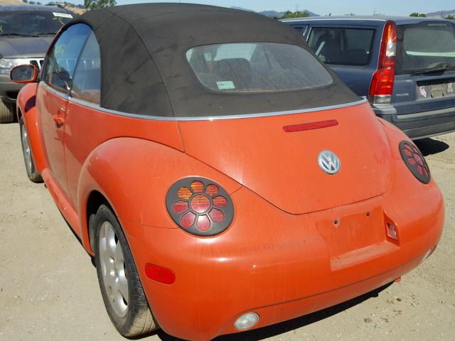 3VWCK21Y63M315486 - 2003 VOLKSWAGEN NEW BEETLE 橙色 照片 3