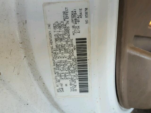 4T3ZF19C53U545667 - 2003 TOYOTA SIENNA CE WHITE photo 10