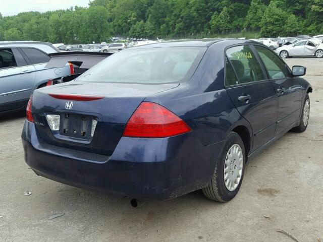 1HGCM56167A011766 - 2007 HONDA ACCORD VAL BLUE photo 4