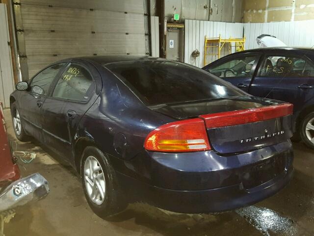 2B3HD46R11H593211 - 2001 DODGE INTREPID S BLUE photo 3