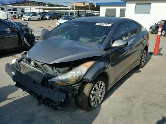 5NPDH4AEXCH135585 - 2012 HYUNDAI ELANTRA GL GRAY photo 2