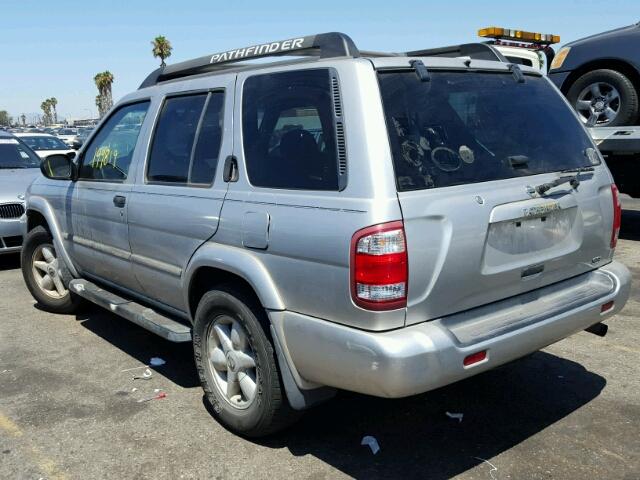 JN8DR09Y72W710999 - 2002 NISSAN PATHFINDER SILVER photo 3