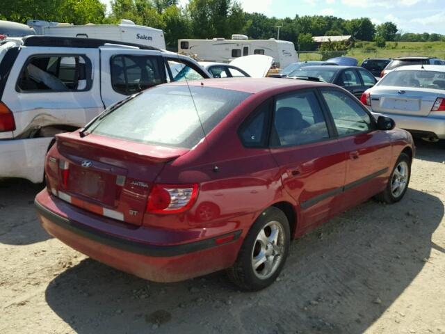 KMHDN56D94U127656 - 2004 HYUNDAI ELANTRA GL RED photo 4