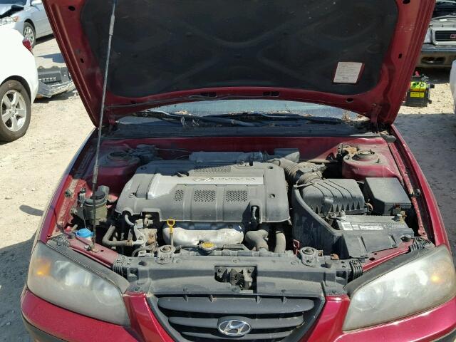 KMHDN56D94U127656 - 2004 HYUNDAI ELANTRA GL RED photo 7