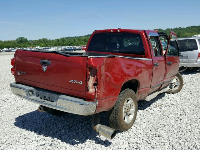 3D7MX38A37G807166 - 2007 DODGE RAM 3500 S RED photo 4