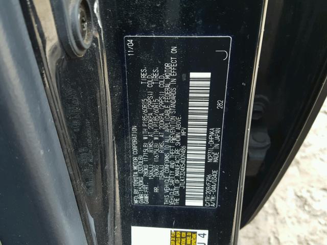 JTLKT324X54009486 - 2005 TOYOTA SCION XB BLACK photo 10