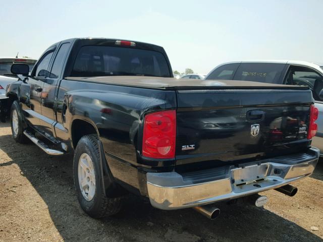 1D7HW42N05S177568 - 2005 DODGE DAKOTA SLT BLACK photo 3