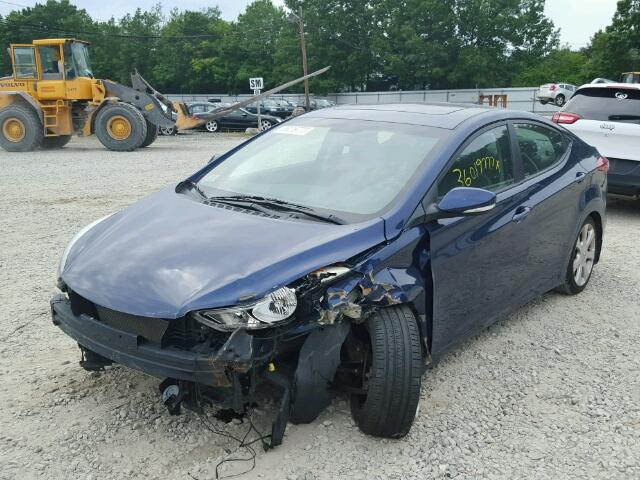 KMHDH4AE2DU698228 - 2013 HYUNDAI ELANTRA BLUE photo 2