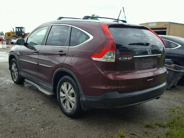 5J6RM3H75DL028308 - 2013 HONDA CR-V EXL MAROON photo 3