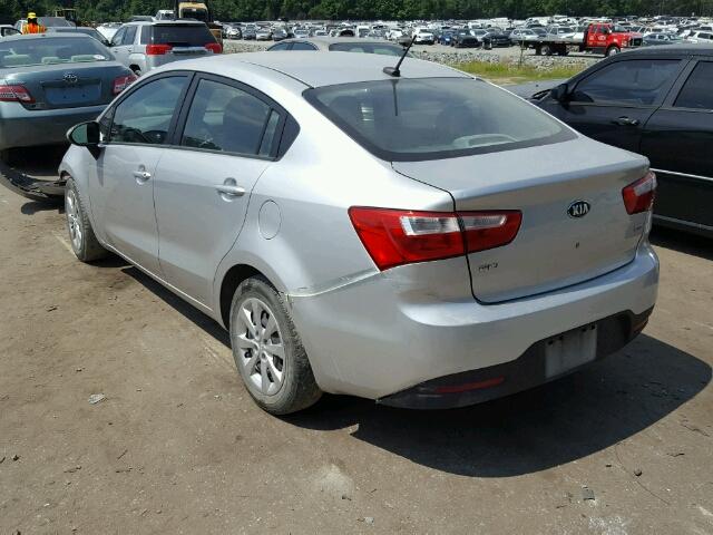 KNADM4A33D6280101 - 2013 KIA RIO LX SILVER photo 3