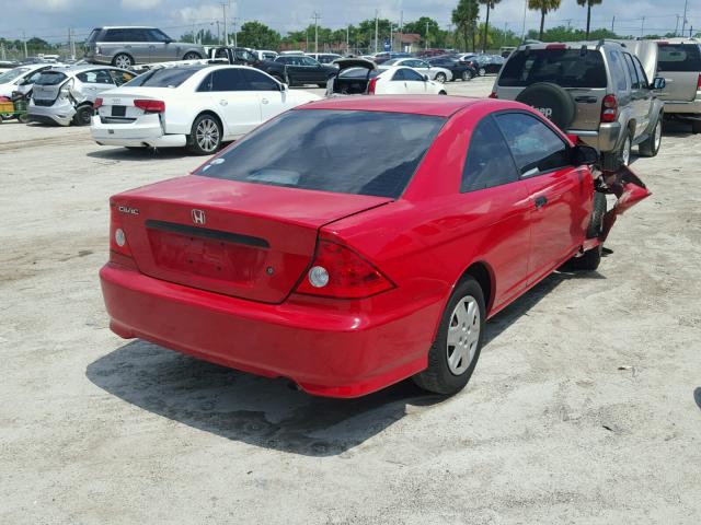 1HGEM22154L028572 - 2004 HONDA CIVIC DX V RED photo 4