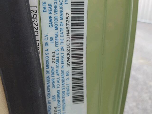 3VWCK21C31M467257 - 2001 VOLKSWAGEN NEW BEETLE 绿色 照片 10