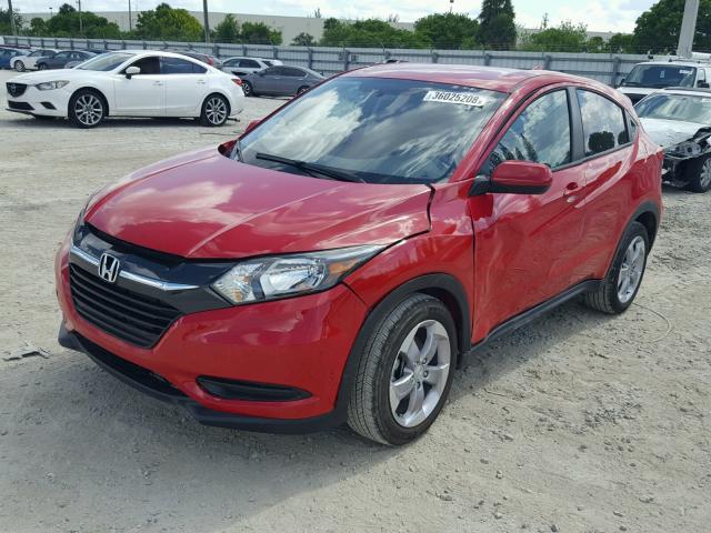 3CZRU5H30JM706546 - 2018 HONDA HR-V LX RED photo 2