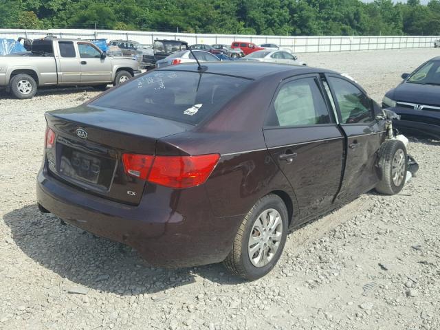 KNAFU4A28A5220235 - 2010 KIA FORTE EX BURGUNDY photo 4