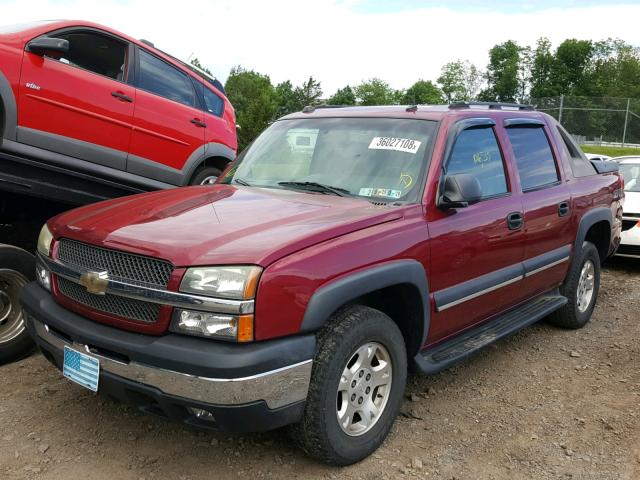 3GNEK12T14G138779 - 2004 CHEVROLET AVALANCHE MAROON photo 2