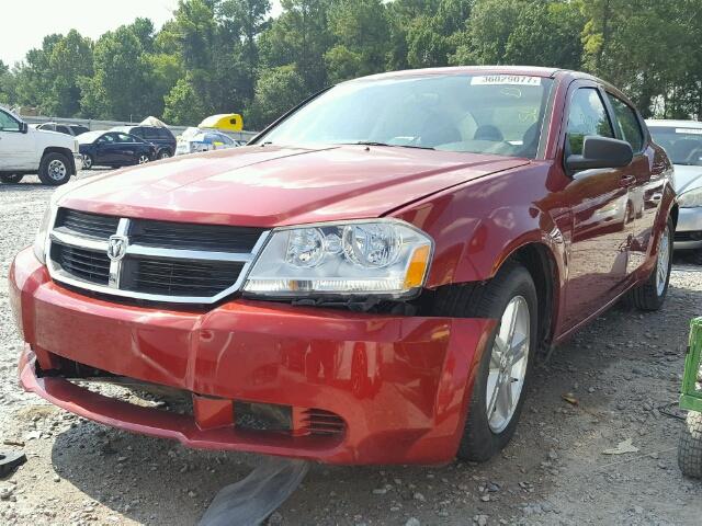 1B3LC56K58N240686 - 2008 DODGE AVENGER SX RED photo 2