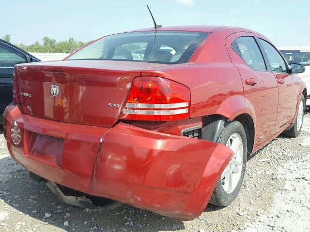 1B3LC56K58N240686 - 2008 DODGE AVENGER SX RED photo 4