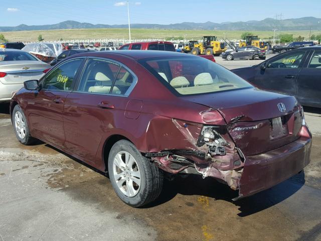 1HGCP25449A036993 - 2009 HONDA ACCORD LXP BURGUNDY photo 3