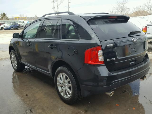 2FMDK3JC8EBA61815 - 2014 FORD EDGE SEL BLACK photo 3