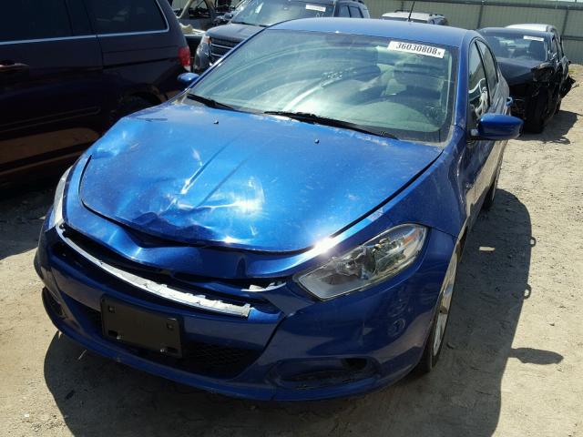 1C3CDFBH7DD708630 - 2013 DODGE DART SXT BLUE photo 2