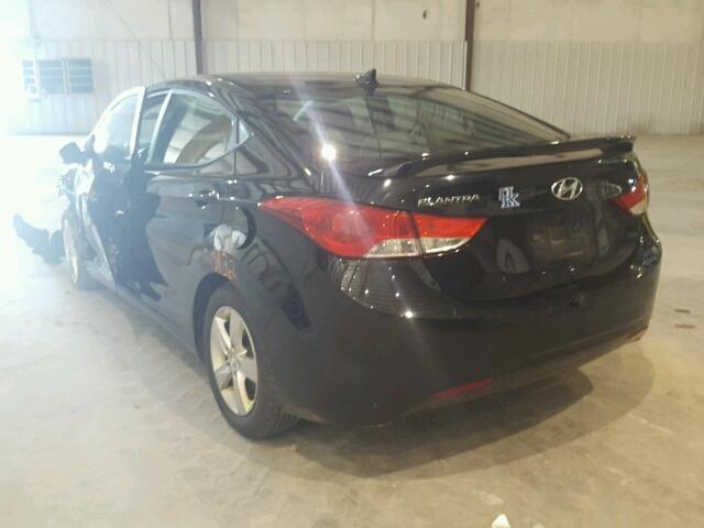 KMHDH4AE8CU339691 - 2012 HYUNDAI ELANTRA BLACK photo 3