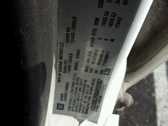 1GCDSCD98A8131587 - 2010 CHEVROLET COLORADO L WHITE photo 10