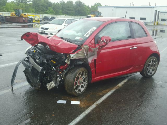 3C3CFFBRXCT109796 - 2012 FIAT 500 SPORT RED photo 2