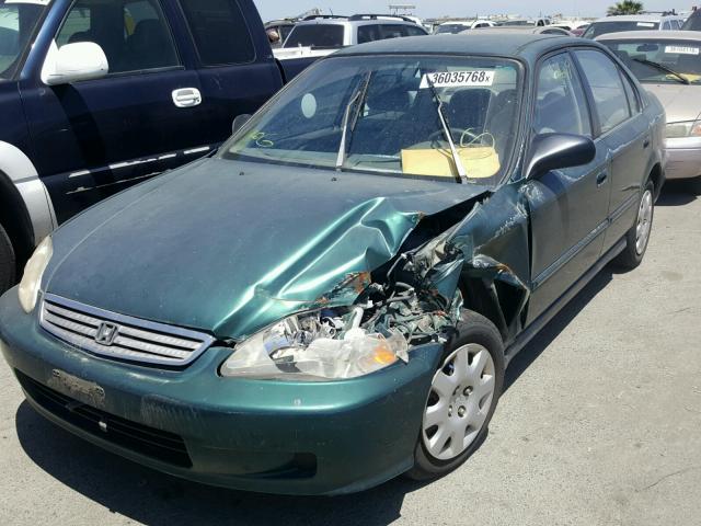 2HGEJ6617XH520323 - 1999 HONDA CIVIC BASE GREEN photo 2