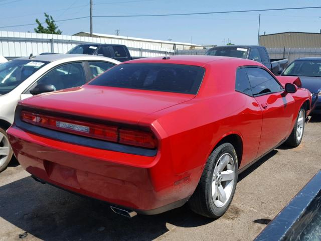 2C3CDYAG7DH531195 - 2013 DODGE CHALLENGER RED photo 4