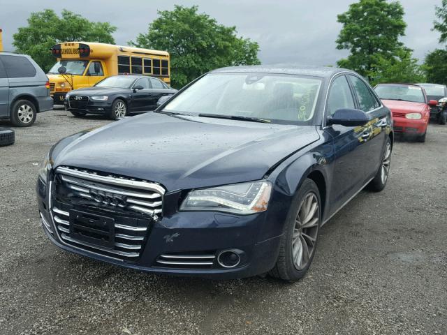 WAUAGAFD6DN002566 - 2013 AUDI A8 QUATTRO BLUE photo 2