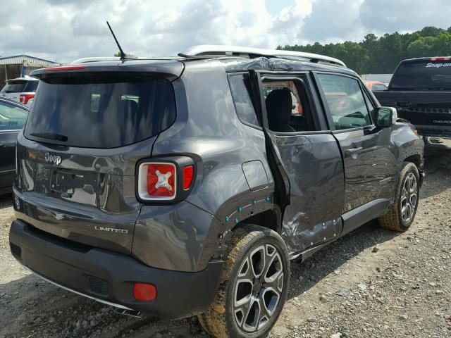 ZACCJADT3GPD33429 - 2016 JEEP RENEGADE L GRAY photo 4