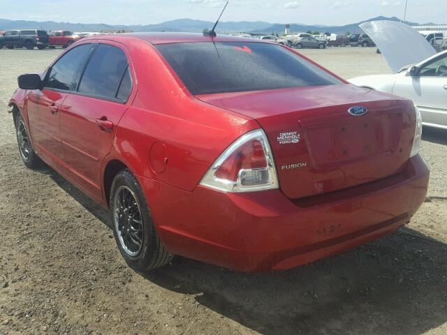 3FAHP06Z28R129170 - 2008 FORD FUSION S RED photo 3