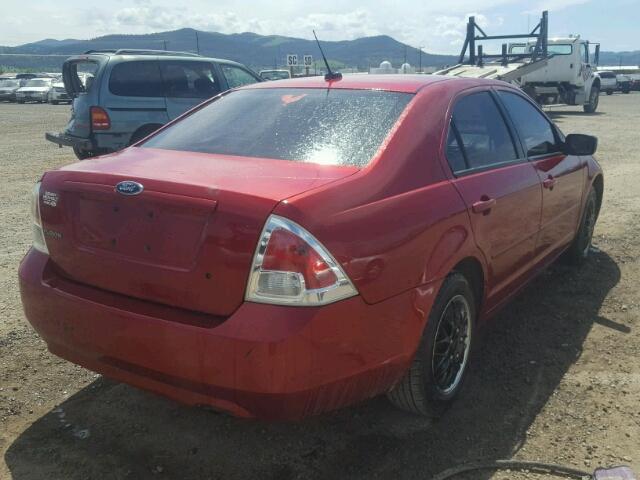 3FAHP06Z28R129170 - 2008 FORD FUSION S RED photo 4