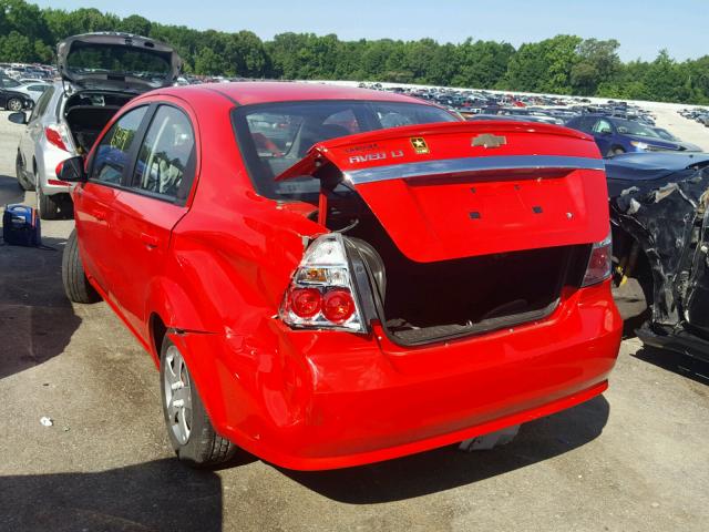 KL1TD5DE8AB100946 - 2010 CHEVROLET AVEO LS RED photo 3