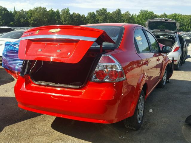 KL1TD5DE8AB100946 - 2010 CHEVROLET AVEO LS RED photo 4