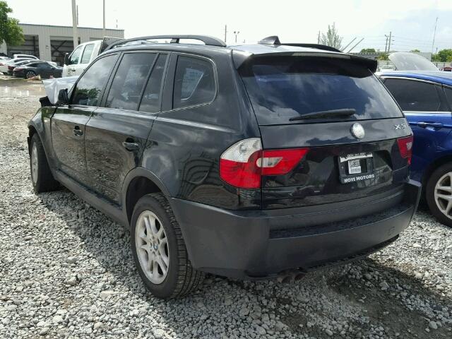 WBXPA73465WC50632 - 2005 BMW X3 BLACK photo 3