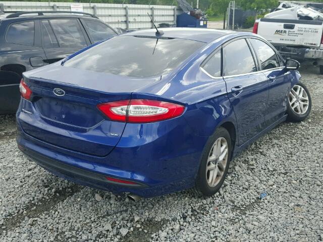 3FA6P0H79ER386017 - 2014 FORD FUSION SE BLUE photo 4