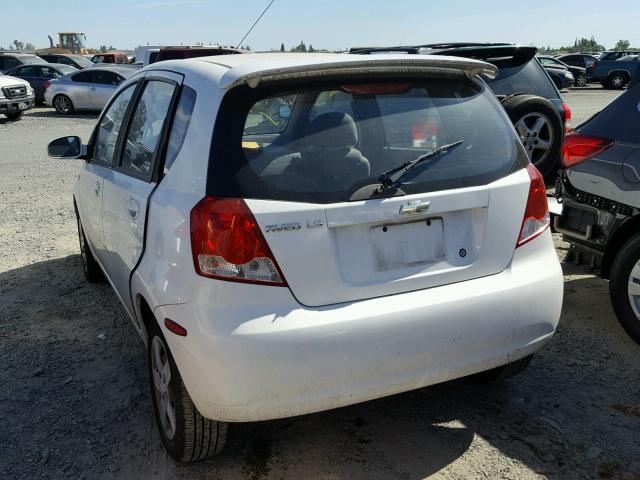 KL1TD62655B403979 - 2005 CHEVROLET AVEO BASE Ақ фото 3