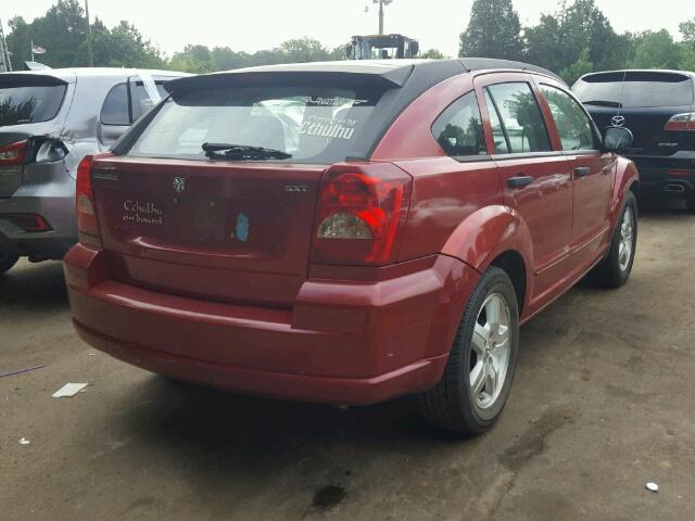 1B3JB48B57D501580 - 2007 DODGE CALIBER SX BURGUNDY photo 4