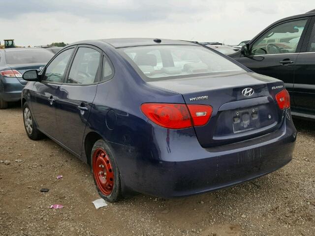 KMHDU46D78U576904 - 2008 HYUNDAI ELANTRA GL BLUE photo 3