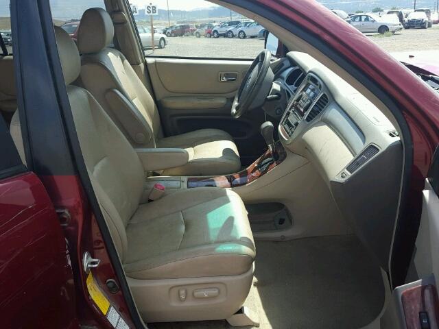 JTEEP21A740040002 - 2004 TOYOTA HIGHLANDER BURGUNDY photo 5