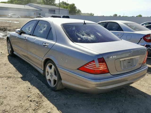 WDBNG70J23A374027 - 2003 MERCEDES-BENZ S 430 GRAY photo 3