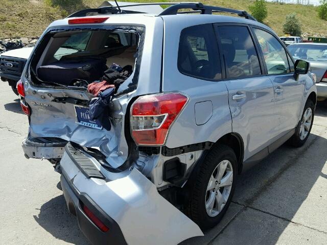 JF2SJADC8FH835923 - 2015 SUBARU FORESTER 2 SILVER photo 4