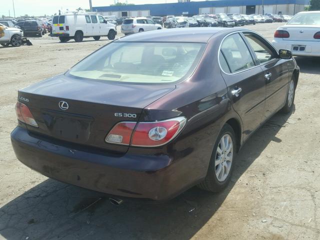 JTHBF30G830134487 - 2003 LEXUS ES 300 PURPLE photo 4