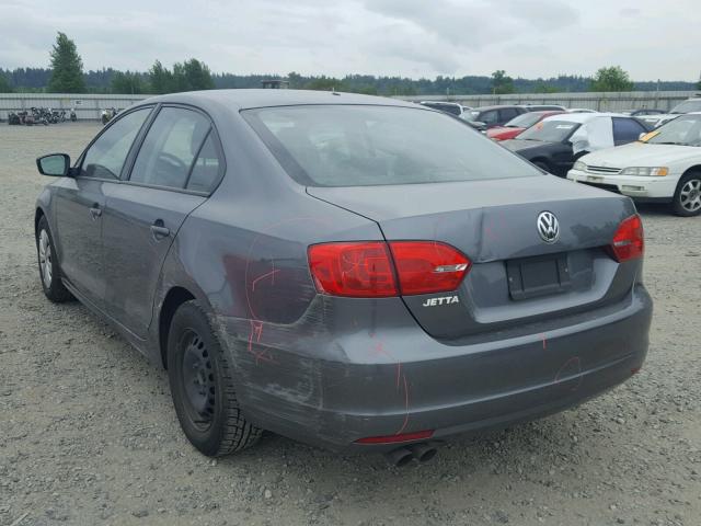 3VW2K7AJ9EM249126 - 2014 VOLKSWAGEN JETTA BASE 灰色 照片 3