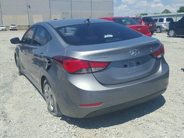 KMHDH4AE7GU504782 - 2016 HYUNDAI ELANTRA SE GRAY photo 3